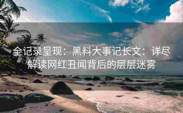 全记录呈现：黑料大事记长文：详尽解读网红丑闻背后的层层迷雾