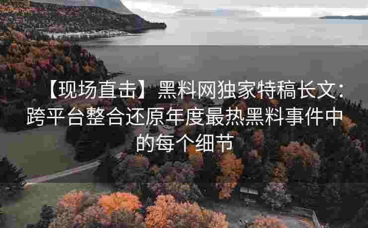【现场直击】黑料网独家特稿长文：跨平台整合还原年度最热黑料事件中的每个细节