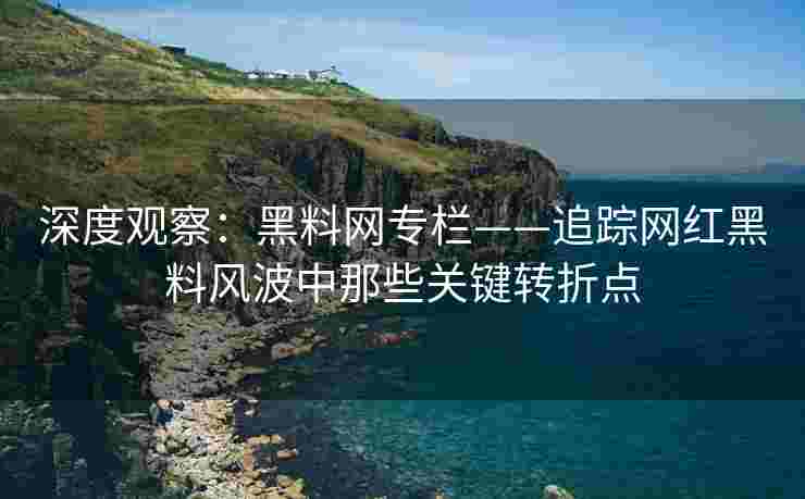 深度观察：黑料网专栏——追踪网红黑料风波中那些关键转折点