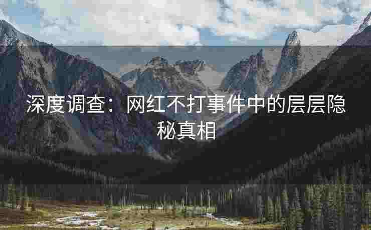 深度调查：网红不打事件中的层层隐秘真相