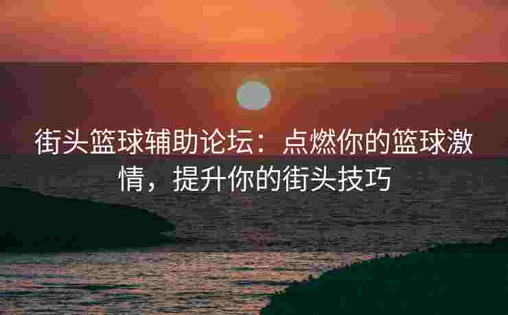 街头篮球辅助论坛：点燃你的篮球激情，提升你的街头技巧