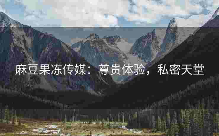麻豆果冻传媒：尊贵体验，私密天堂