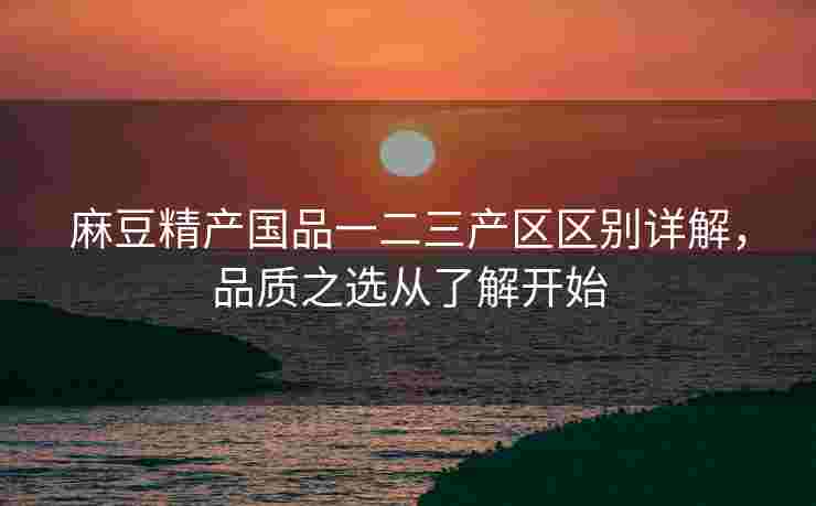 麻豆精产国品一二三产区区别详解，品质之选从了解开始