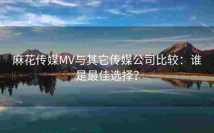 麻花传媒MV与其它传媒公司比较：谁是最佳选择？