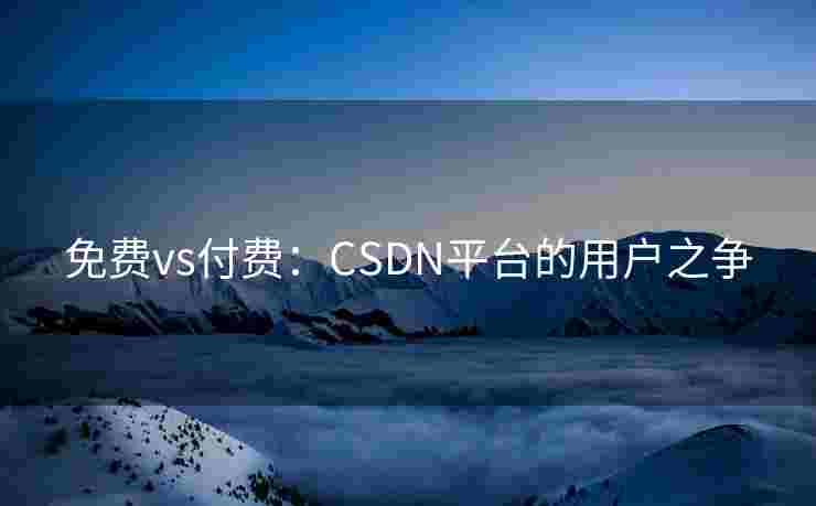 免费vs付费：CSDN平台的用户之争